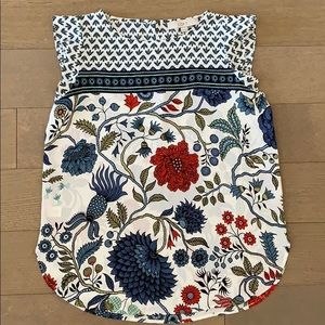 Ann Taylor Loft Floral Flutter Sleeve Top